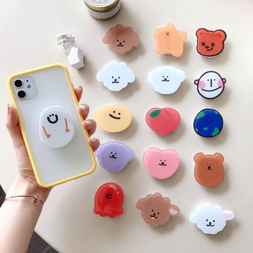 Dropping glue fold finger grip ring mobile phone holder for