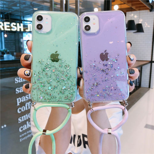 Bling Glitter Stars Sequins Cord Chain Lanyard Phone Case