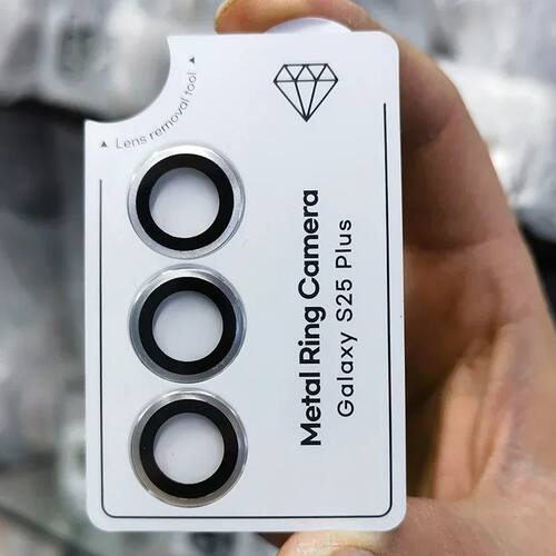 Camera Lens Metal Ring Tempered Glass Protector Cover For