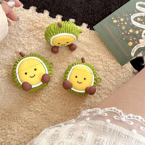 3D Fruit Durian Cartoon Cute Earphone Case for Apple