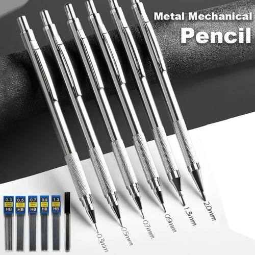 0.3 0.5 0.7 0.9 1.3 2.0mm Metal Mechanical Pencil Set