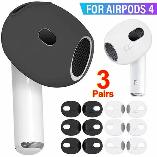 3 Pair Silicone Eartips For Apple AirPods 4 Replacement