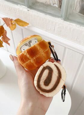 for AirPods 4 Case Cover 3D Pineapple Bread Cartoon