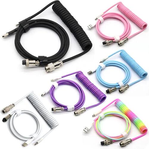 USB Type C Mechanical Keyboard Coiled Cable Hardware Linker