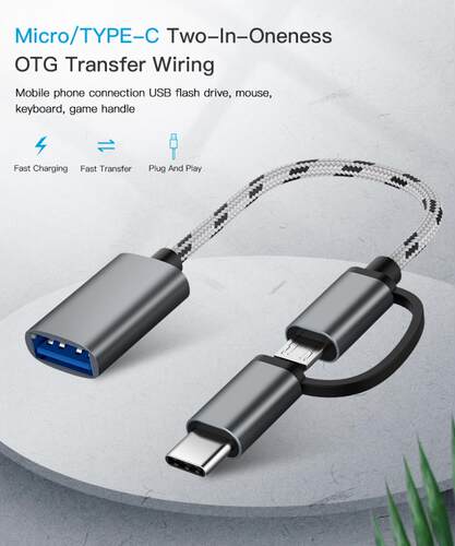 2 In 1 USB 3.0 OTG Adapter Cable Type-C Micro USB To USB