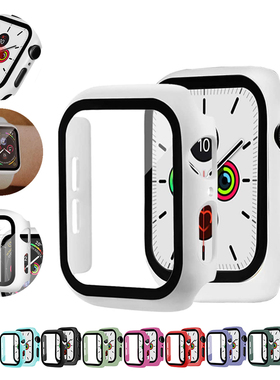 Glass+case For Apple Watch serie 6 5 4 3 SE 44mm 40mm iWatch
