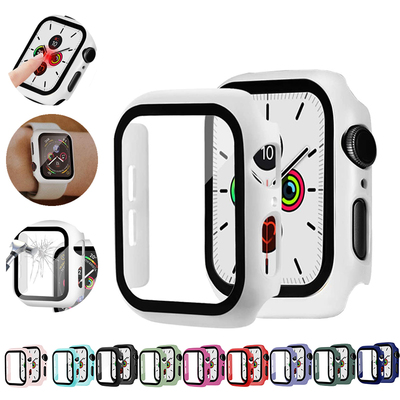 Glass+case For Apple Watch serie 6 5 4 3 SE 44mm 40mm iWatch