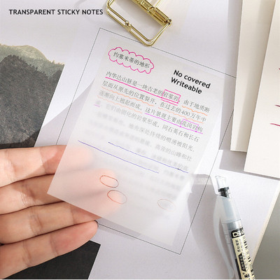 MINKYS Waterproof PET Transparent 50 Sheets Memo Sticky