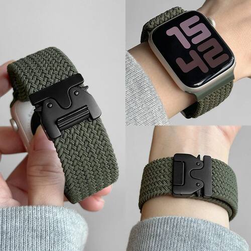 Braided Solo Loop Strap For Apple watch Band 46mm 44mm 45mm