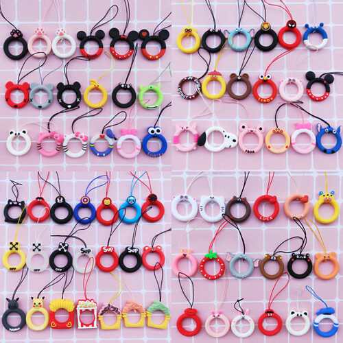 5Pcs Mobile Phone Strap Silicone Bead Chain Flower Pendant