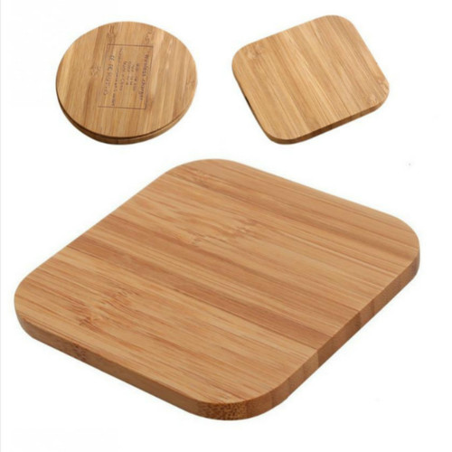 Portable Qi Wireless Charger Slim Wood Charging Pad For App
