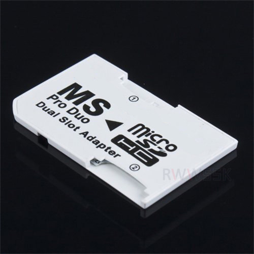 Dual 2 Slot Micro Memory TF To Memory Stick MS Card Pro Duo