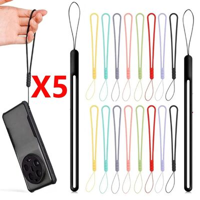 5PCS Silicone Phone Strap Portable Hand Wrist Lanyard Chain