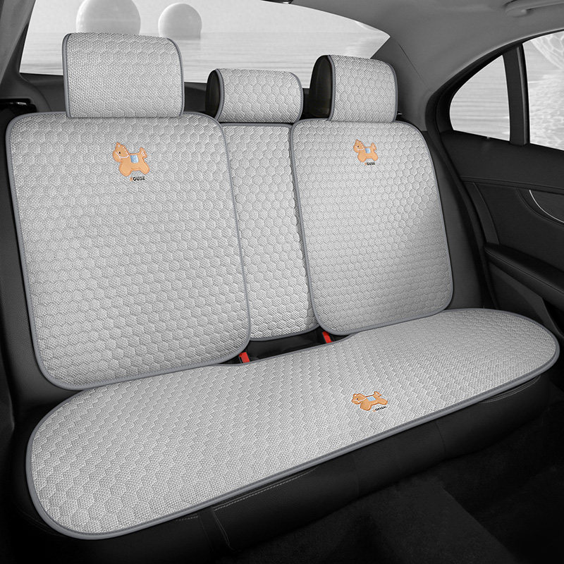 汽车坐垫四季通用夏季冰丝座垫新款可爱座椅套通风透气主驾驶座套