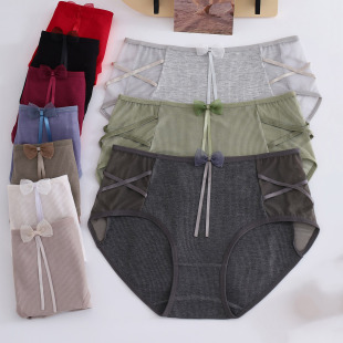 三角裤 大码 透气薄款 女胖mm200斤纯棉中腰性感纯欲风2025新款 内裤
