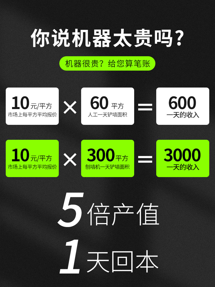 刨墙机墙铲灰打磨无死角新款水泥皮墙面墙电动腻子铲八鑫神器无尘