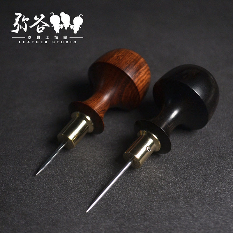 4sz0刺客出品手工皮具工具锥子菱锥橄榄锥平锥通孔实木柄锥头
