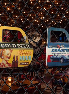 餐厅酒吧铁艺车门装饰壁挂创意工业风覆古怀旧咖啡厅墙面壁挂件