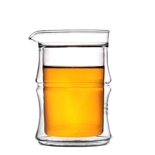 玻润BOD 茶海公杯 13竹节双层隔热玻璃加厚公道杯耐热高温防烫个性