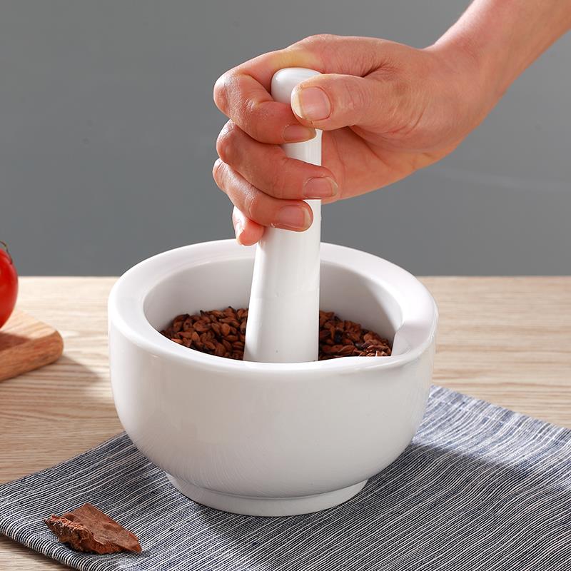 研钵陶瓷 高强度瓷质捣药罐乳钵大号研药碗 捣碎 研磨 家用研磨器