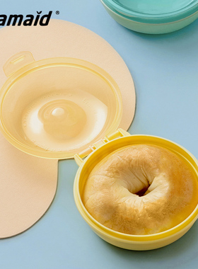 Alamaid 贝果盒可微波加热pp5 材质饭盒水果便当盒圆形便携早餐盒