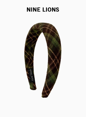 九只狮子（饰品）复古绿色发箍外出洗脸头箍发卡高颅顶网红发饰女