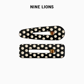 九只狮子 复古黑白点鸭嘴夹简约百搭发夹边夹刘海夹发饰女 饰品