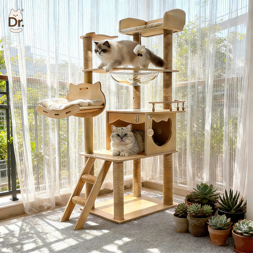 猫爬架猫窝猫树一体太空舱跳台大型实木剑麻大猫别墅专用家用猫架