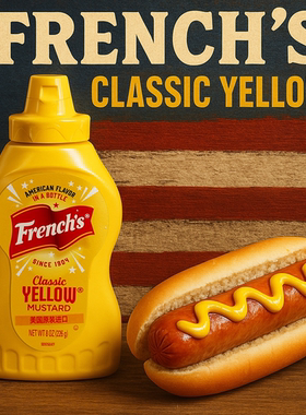 黄芥末酱纷乐旗美国进口热狗汉堡沙拉三明治 french's 旗牌芥黄酱