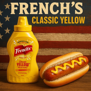 旗牌芥黄酱 黄芥末酱纷乐旗美国进口热狗汉堡沙拉三明治 french