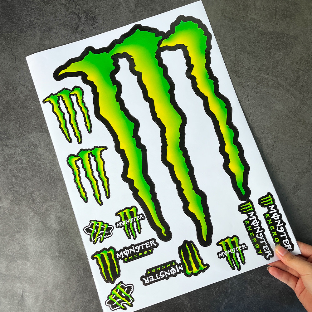 魔爪Monster贴纸摩托车电动车改装防水反光鬼爪套贴头盔贴纸装饰