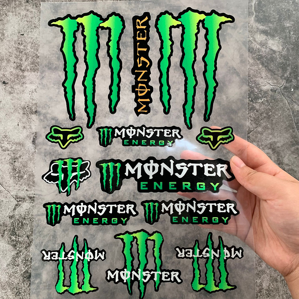 魔爪Monster贴纸摩托车电动车改装防水鬼爪套贴头盔贴花装饰反光