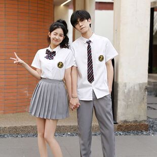 赵丽颖同款校服jk制服女夏季白衬衫百褶裙初高学院风毕业班服套装