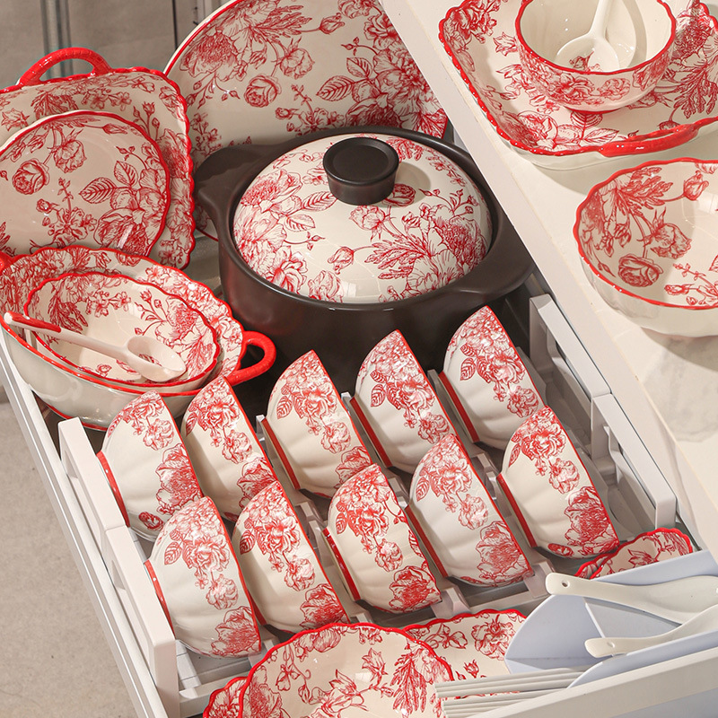 釉下彩新婚陶瓷餐具套装