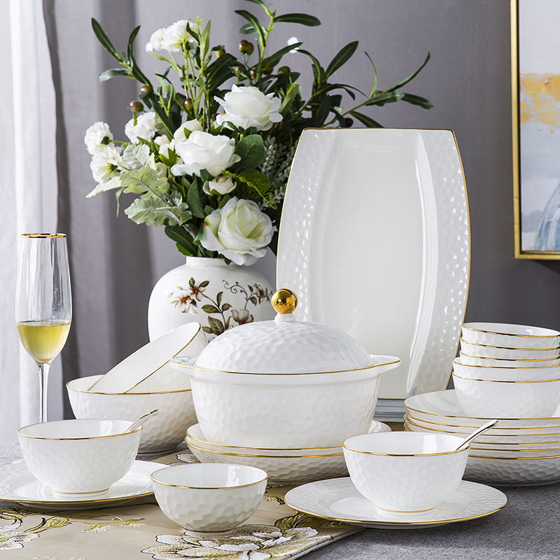 景德镇轻奢骨瓷餐具套装