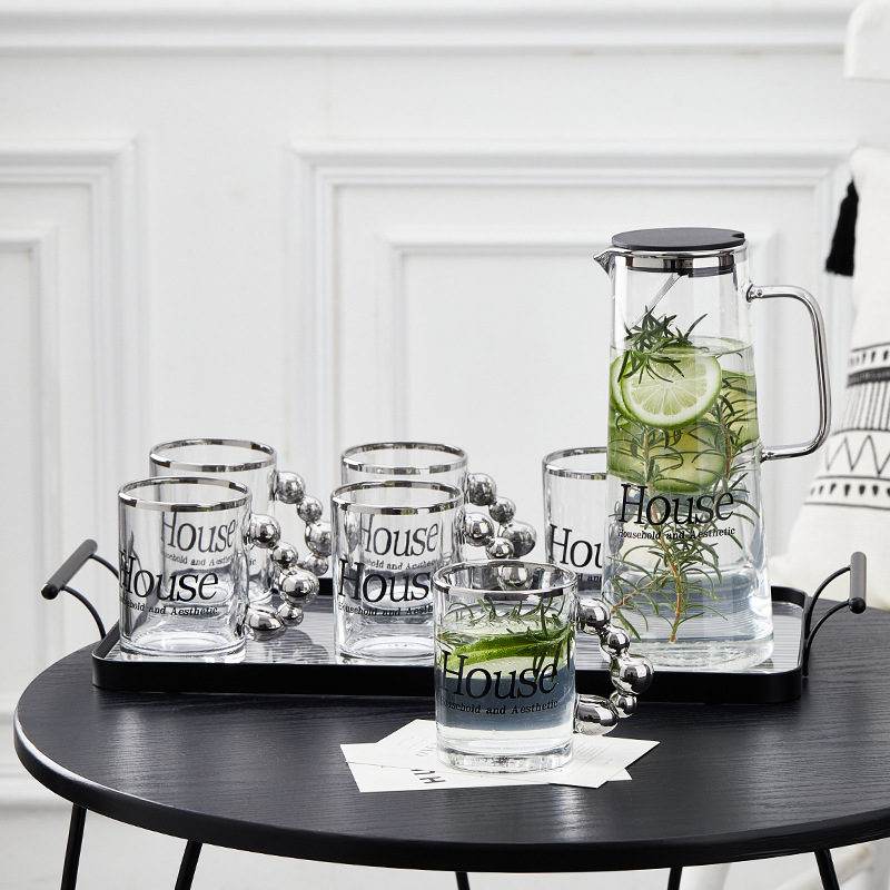 冷水壶玻璃耐高温家用凉白开水杯大容量泡茶壶套装扎壶夏季果汁壶
