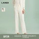 春新品 女显高显瘦直筒长裤 裤 LANDI奶油白醋酸西装