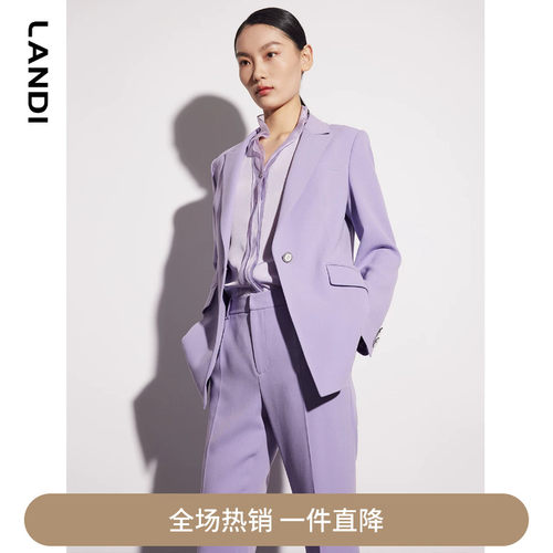 紫罗兰醋酸收腰西服外套