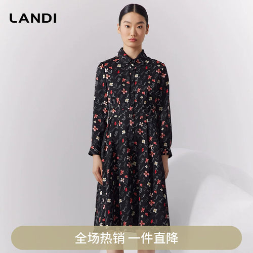 连衣裙字母复古风LANDI花卉