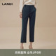 时尚 女2024秋新品 老钱风 裤 长裤 LANDI青蓝色通勤英伦风西装