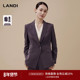 LANDI梅紫色高级感西服女西装 复古美拉德 外套2024秋新品
