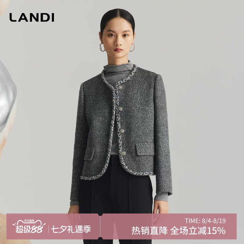 绵羊毛复古毛呢短外套