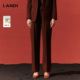 女显瘦长裤 裤 女冬新品 LANDI砖红色高腰通勤直筒绵羊毛西装