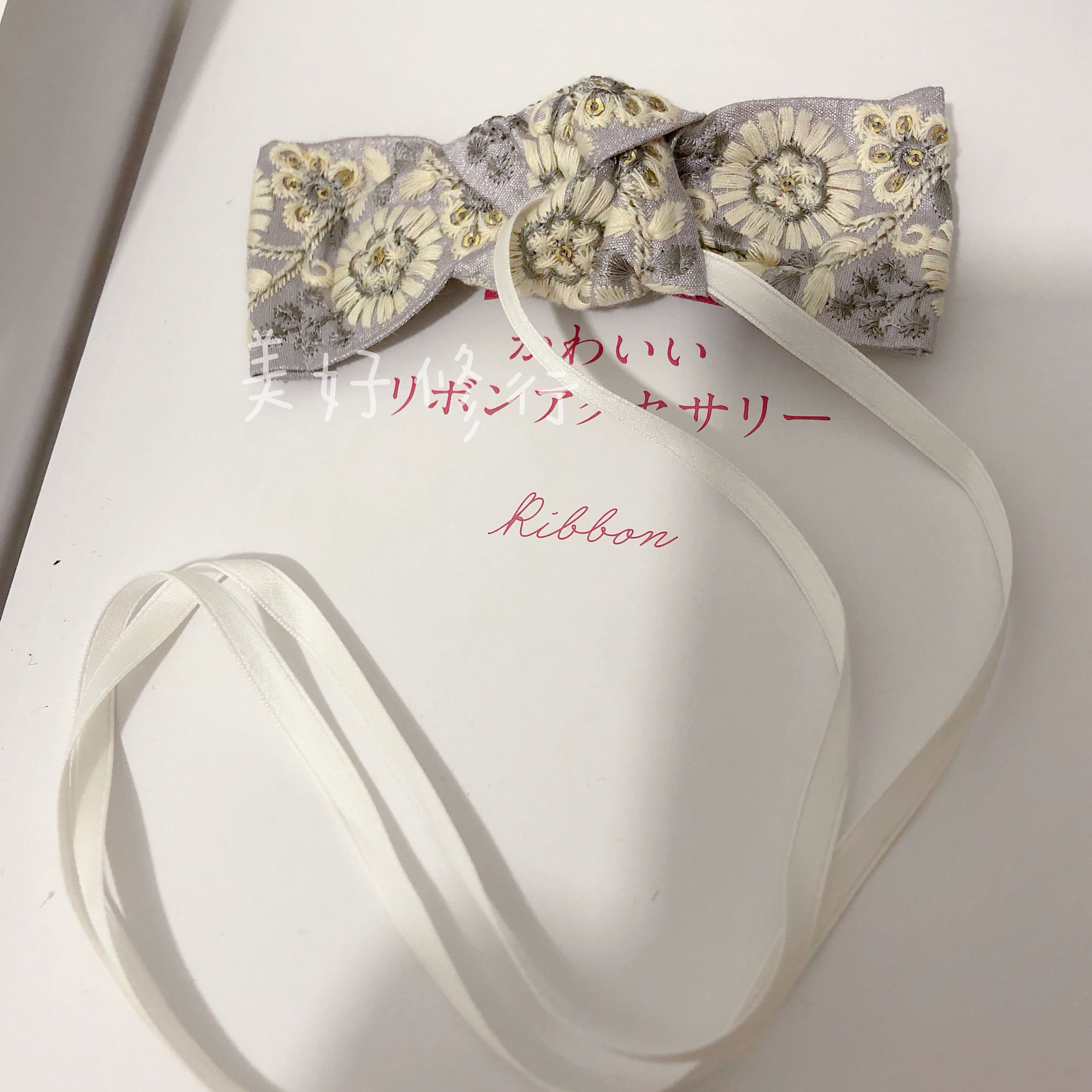 手工定制进口印度丝带精致蝴蝶结发夹少女心甜美发饰长发绑带配饰