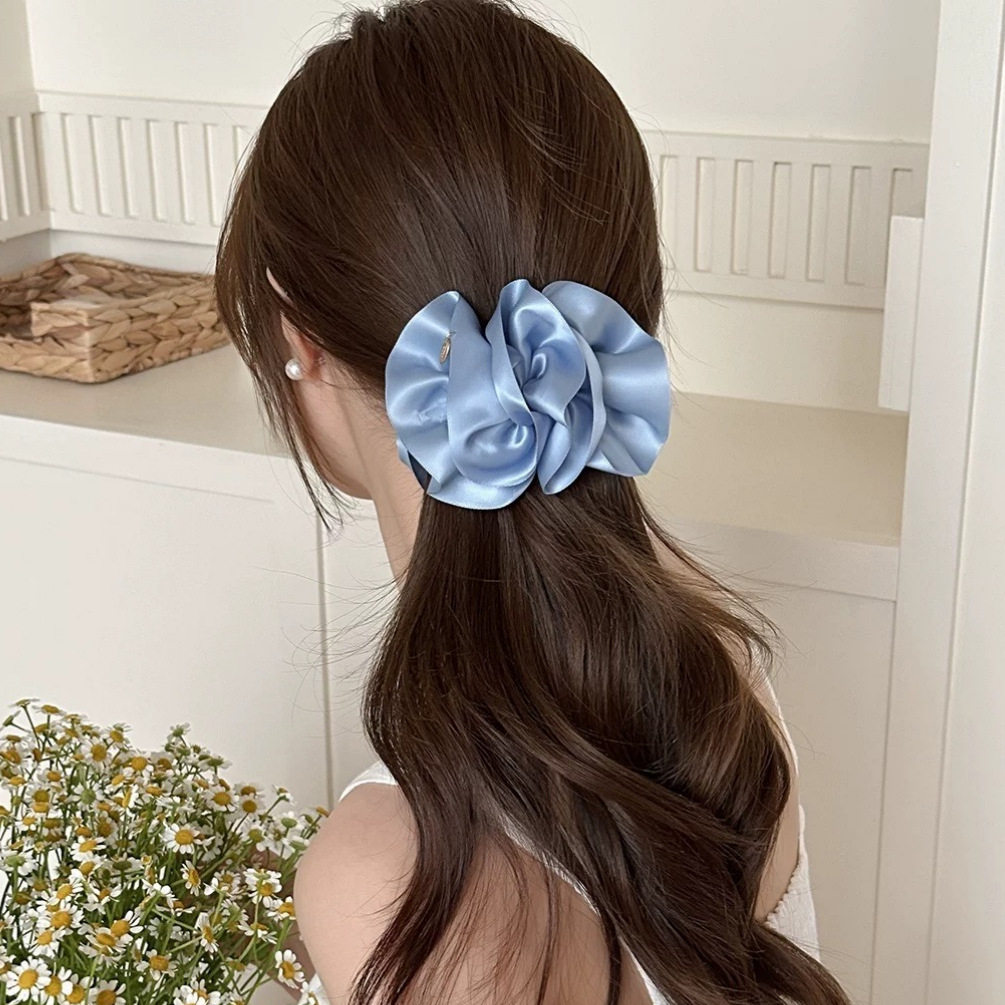 韩式高级感金标缎面花苞香蕉夹时尚立体头花气质高颅顶马尾发夹女,饰品/流行首饰/时尚饰品新,民族风发饰,淘宝优惠券,粉丝福利购,淘宝优惠卷