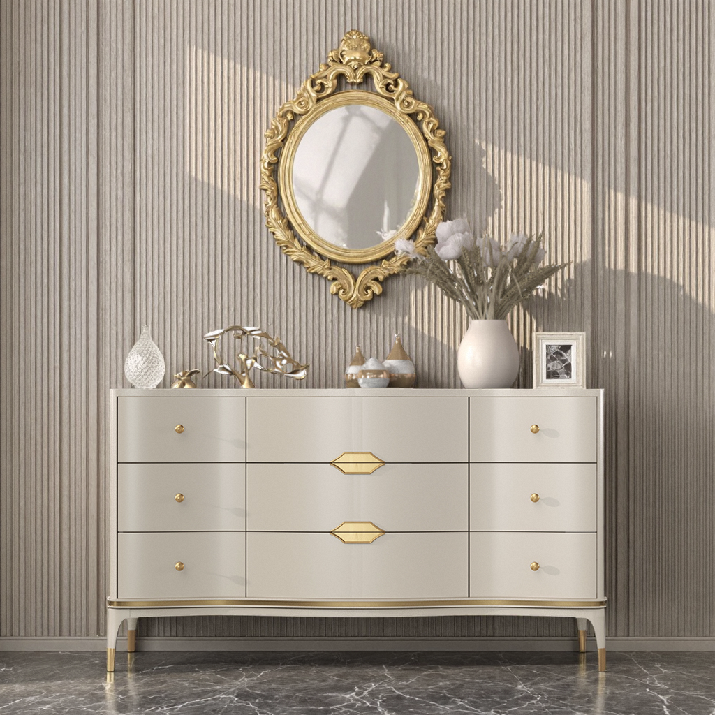 轻奢九斗柜美式实木收纳储物柜