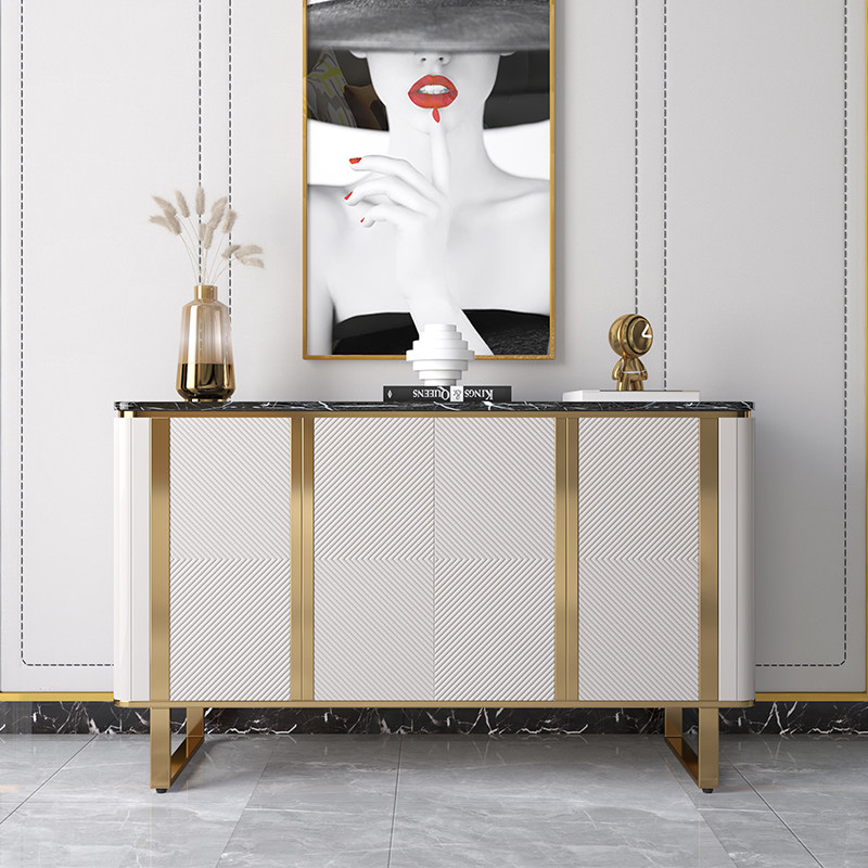 轻奢极简玄关柜大理石现代意式门厅鞋柜入户装饰柜客厅储物隔断柜