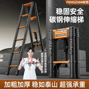 伸缩梯子可行走人字梯折叠梯子家用阁楼铝合金伸缩梯工程升降走梯