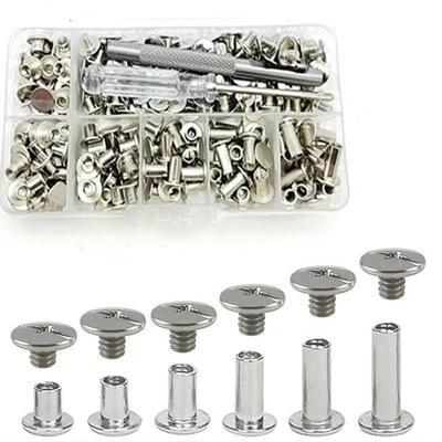 120pcs6个尺寸M5账本螺丝钉长得相册对接菜谱钉子母柳钉组合套装