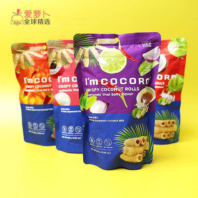 泰国 I&rsquo;m cocoro椰子卷零食下午茶点心椰子酥椰子蛋卷休闲80g